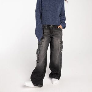 BDG Urban Outfitters Y2K Low Rise Womens Cargo Jeans, small, washed black